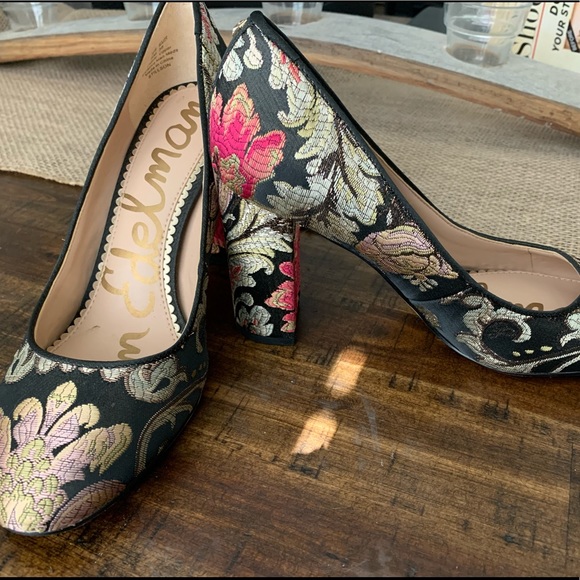 Sam Edelman Shoes - Sam Edelman black brocade 31/2 inch heel ( app)